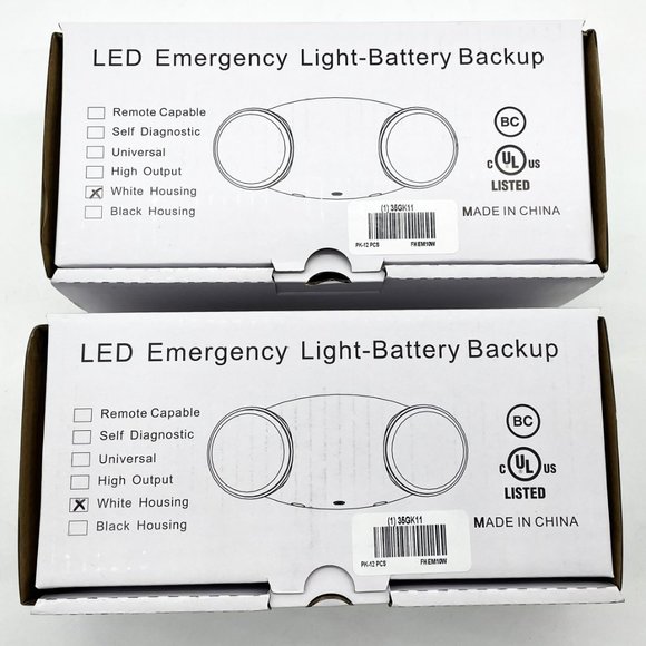 (2) Emergency‎ Light LED Damp Location 120/277VAC Surface Mount-Battery Back-Up - Picture 3 of 4